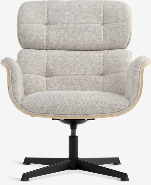 Recliner ALLINGE swivel beige fabric/black