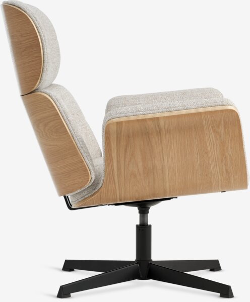 Recliner ALLINGE swivel beige fabric/black