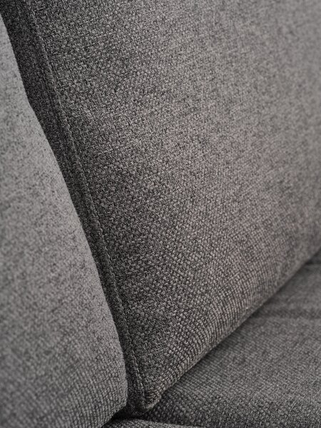Bank HELLERUP chaise longue grijze stof/naturel eiken