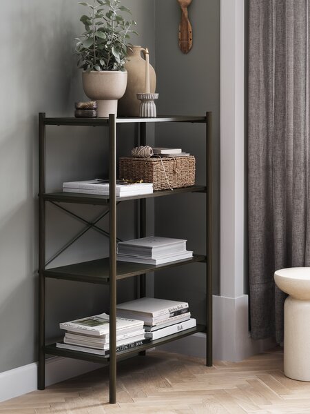 Scaffale LINDVED 4 ripiani color rovere scuro