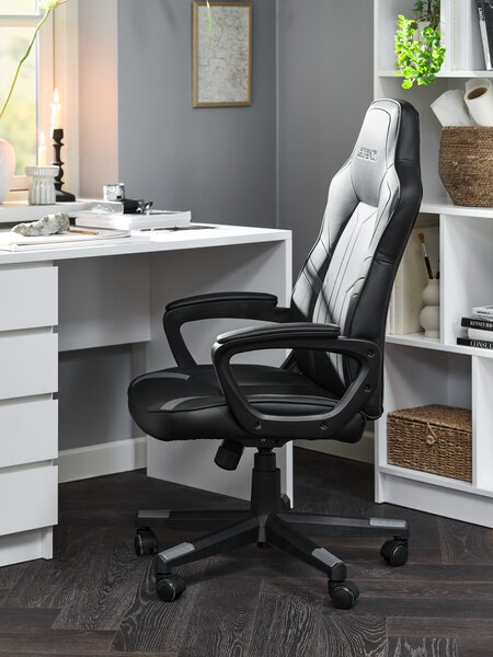Sedia da gaming FJELSTED similpelle nera/grigio