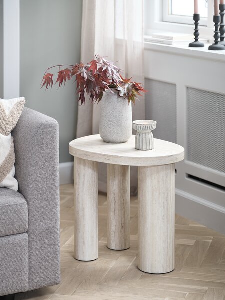 Klubska mizica LUNDEBORG 38x50 barva travertina