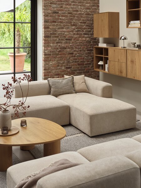 Sofa module SKEJBY open-end left sand fabric