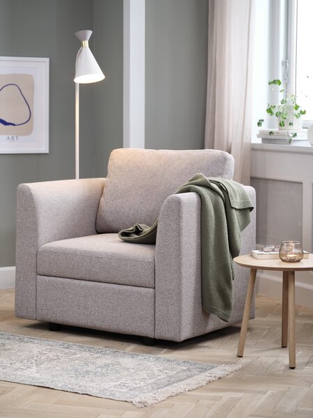 Sofa modułowa OKSBY 1-miej. ze schowkiem tkanina piaskowy