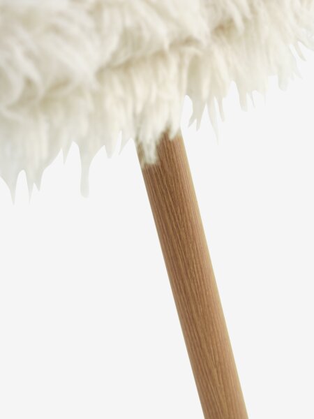 Spisestol JONSTRUP teddy offwhite stoff/eikefarget