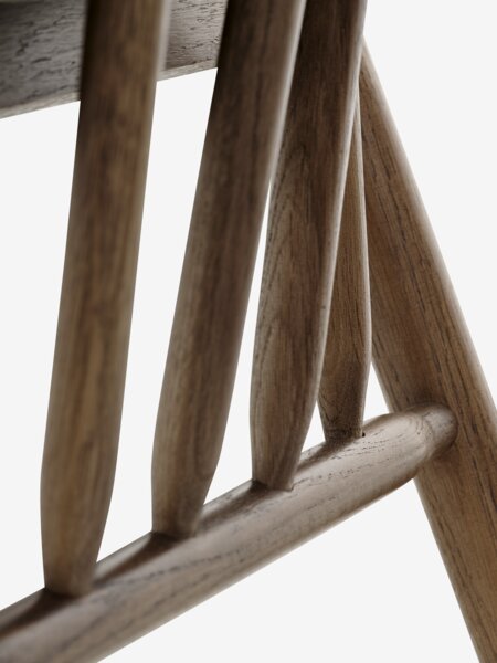 Dining chair LYKSBORG dark oak/dark sand fabric
