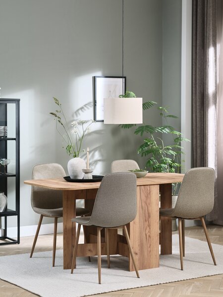 ALLING L100/163 table warm oak + 4 BISTRUP chairs sand