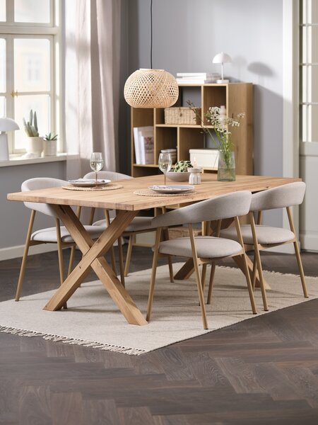 GRIBSKOV L180 bord ek + 4 EJSING stol beige/ek