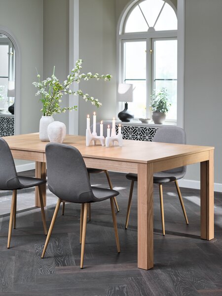 KORSKRO L200/326 Tisch eiche + 4 JONSTRUP Stühle grau/eiche