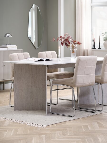 KRONDAL L180 table travertine + 4 HAMMEL chairs beige