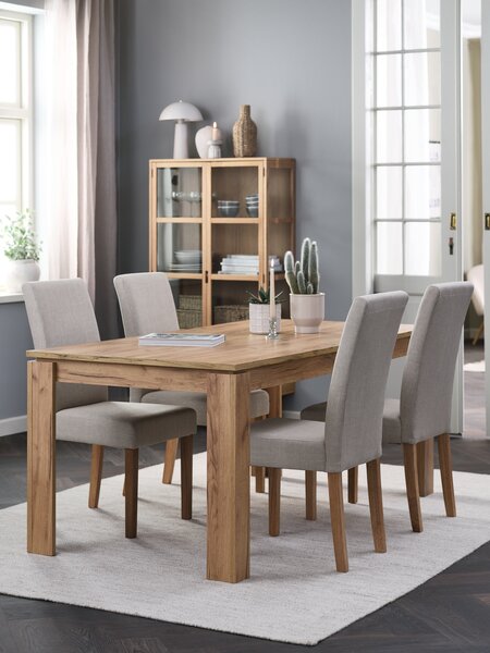 LINTRUP L190/280 Tisch eiche + 4 TUREBY Stühle beige