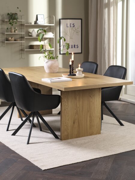 MUNKEBY L220 Tisch + 4 ROSTRUP Stühle schwarz