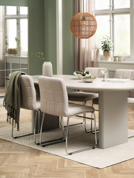 VORDINGBORG L198 Tisch beige + 4 HAMMEL Stühle beige
