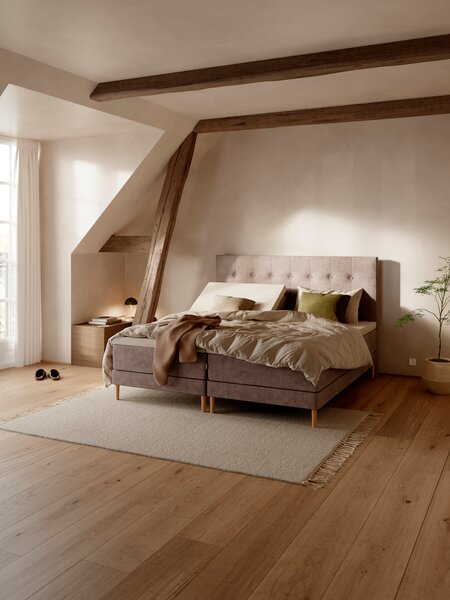 Elevationsseng 180x200cm KUPELVA + TOSEN brun-92 Medium