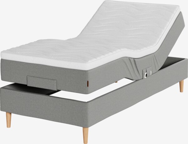 Regulerbar seng 90x200 TONDRA + RESA grå-23 Medium