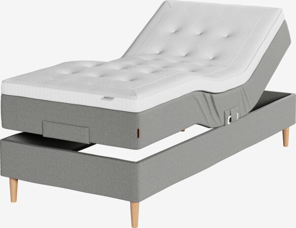 Elevationsseng 90x200cm TONDRA + VOLA grå-23 Medium