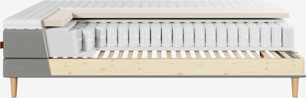 Elevationsseng 160x200cm JOSELVA + KOLA grå-23 Medium