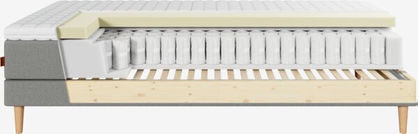 Elevationsseng 180x210cm JOSELVA + MURU grå-23 Medium