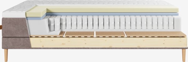 Elevationsseng 180x200cm KUPELVA + TOSEN brun-92 Medium