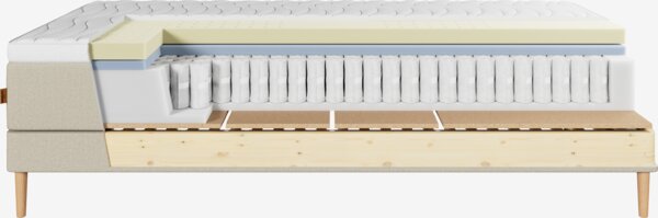 Elevationsseng 180x200cm KUPELVA + RESA sand-91 Medium