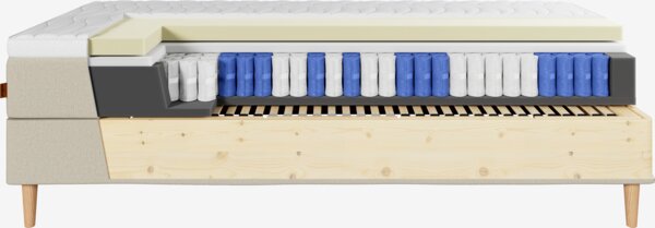 Regulerbar seng 140x200 TONDRA + TOSEN sand-91 Medium