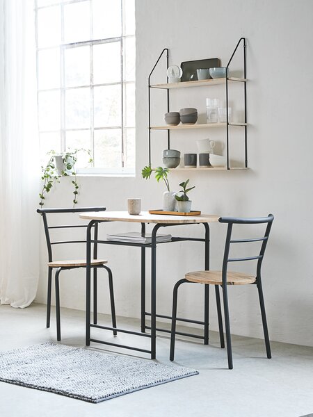 GADSTRUP L92 table + 2 GADSTRUP black/wild natural oak