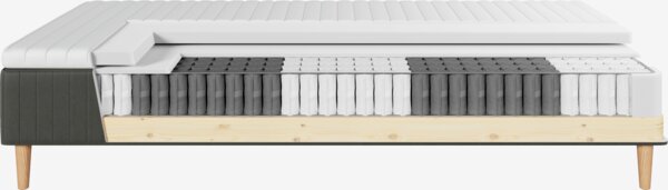 Runkopatja 160x200cm SPONGI musta-06 + FLYA kova