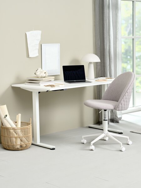 Desk chair KOKKEDAL grey fabric/white