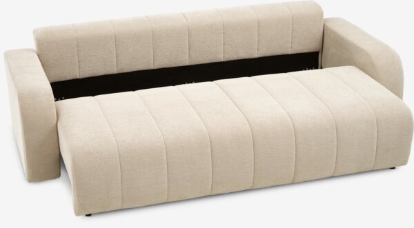 Schlafsofa ORMSLEV 3-Sitzer beige Stoff