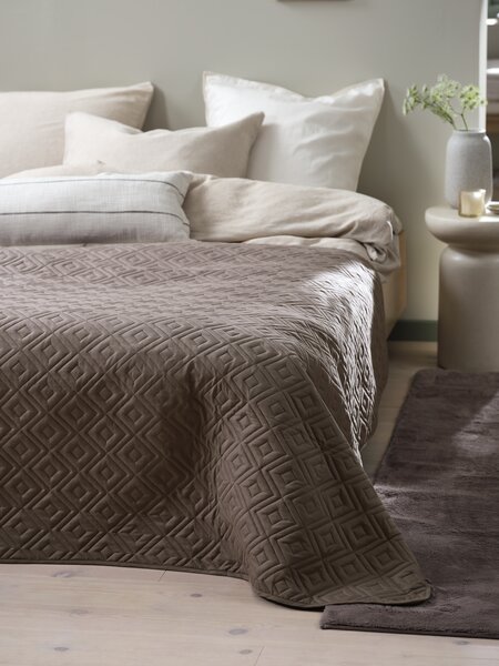 Tagesdecke ROSENTRE 240x260 sand dunkel