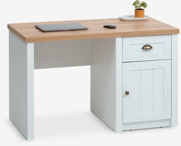 Scrivania MARKSKEL 60x120 1 cassetto bianco/rovere