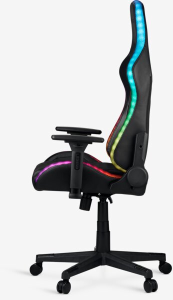 Sedia da gaming RANUM con LED similpelle nera/nero