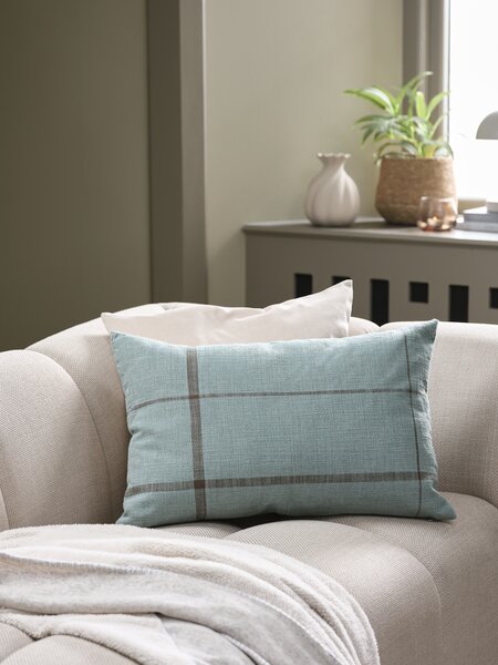 Cushion HALLON 40x60 dusty blue/brown