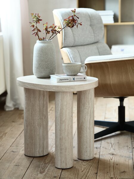 Klubska mizica LUNDEBORG 38x50 barva travertina