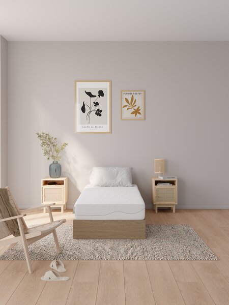 Bedbodem FOLDAGER 90x200 opbergruimte naturel eiken
