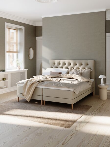 Elevationsseng 180x200cm KUPELVA + RESA sand-91 Medium