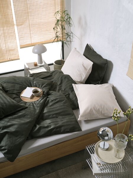 Parure de lit en satin NELL 160x210 vert foncé