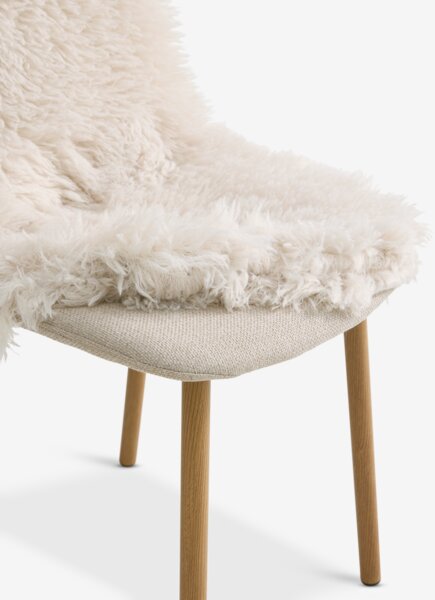 Sedia JONSTRUP tessuto teddy color avorio/color rovere