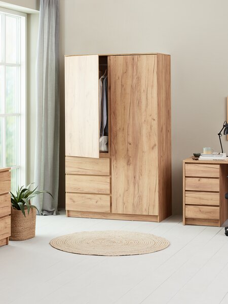 Armadio LIMFJORDEN 120x200 combinato col.rovere selv. nat.