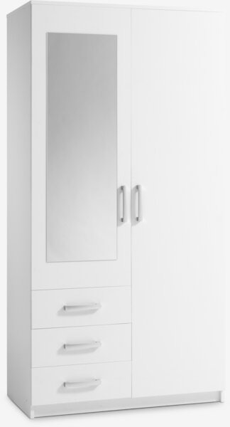 Šatníková skriňa VELLERUP 101x200 kombi biela