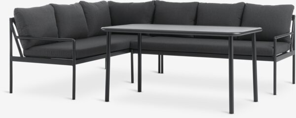 Lounge set STROEMSTAD 6 pers. black