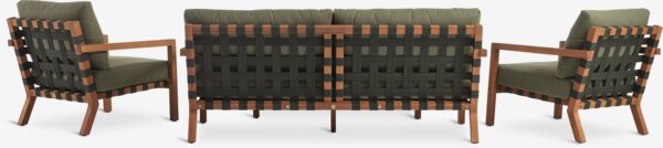 Loungesæt LITSBACKEN 4,5 pers. hårdttræ