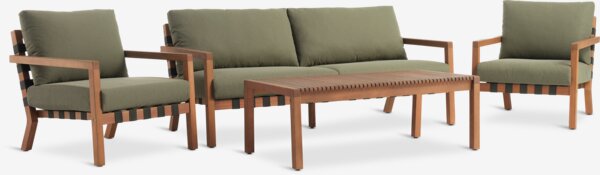 Loungesæt LITSBACKEN 4,5 pers. hårdttræ