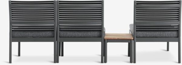 Loungesett FURUBACKEN 3 seter svart