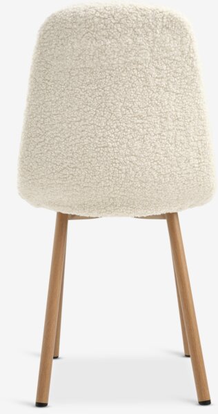 Dining chair JONSTRUP teddy off-white fabric/oak colour