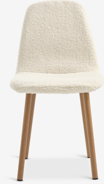 Dining chair JONSTRUP teddy off-white fabric/oak colour