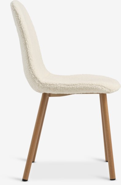 Dining chair JONSTRUP teddy off-white fabric/oak colour