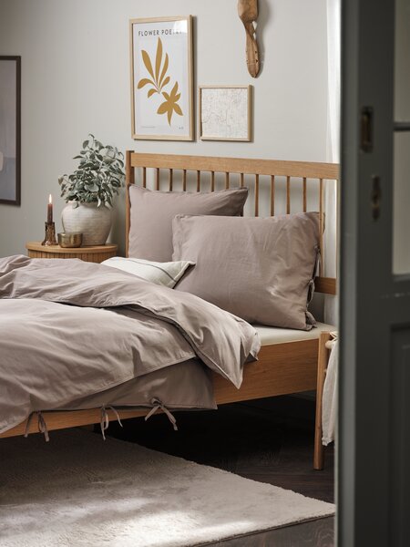 Lenjerie pat+cearșaf SELMA 200x220 maro