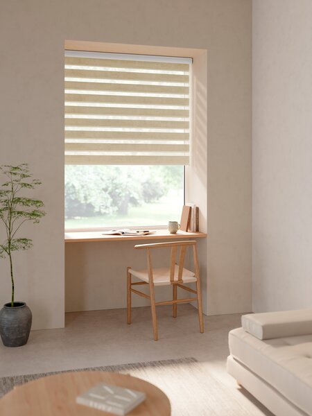 Rullegardin Duo ALSTEN 120x180cm m/kassette natur