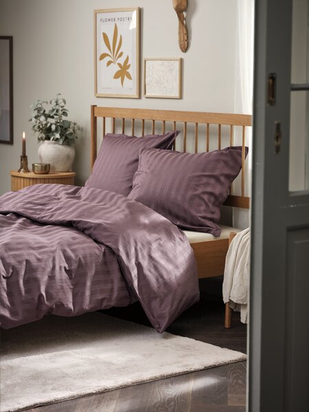 Completo copripiumino Raso NELL 155x220 cm color uva polvere